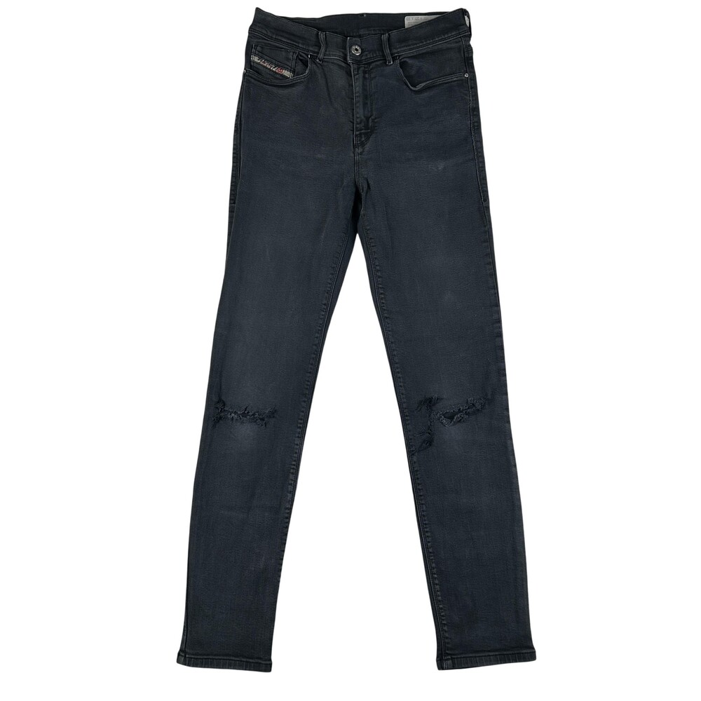 Diesel Jeans Womens 27 Highkee Charcoal High Rise Skinny Distressed Stretch